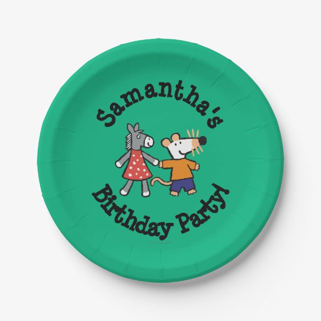 Best Friends Maisy and Dotty Hold Hands Paper Plate (Front)