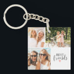 Best Friends Modern Chic BFF Script Photo Keychain<br><div class="desc">A best friends photo keycahin with room for 3 photos. Personalize it with photos of your besties. Designed for you by Blackberry Boulevard.</div>