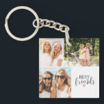 Best Friends Modern Chic BFF Script Photo Keychain<br><div class="desc">A best friends photo keycahin with room for 3 photos. Personalize it with photos of your besties. Designed for you by Blackberry Boulevard.</div>