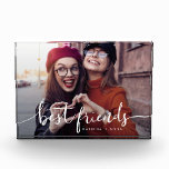 best friends modern script keepsake photo block<br><div class="desc">Cute and modern photo block featuring a hand lettered typography script that says "best friends." Customize this product by adding your names and photo. Great keepsake gift.</div>
