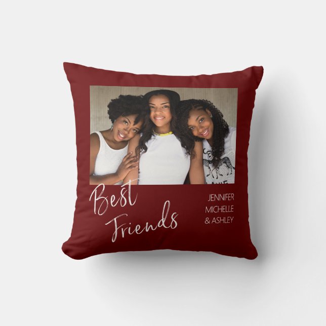 Best Friends One Photo Throw Pillow (Front)