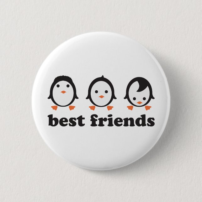 best friends - penguins 2 inch round button (Front)