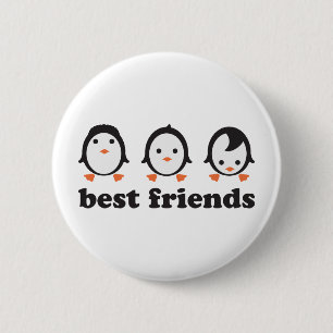 best friends - penguins 2 inch round button