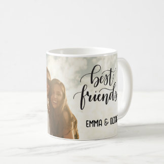 Best friends personalized photo and name coffee mug