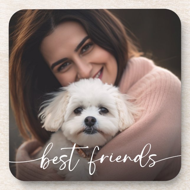 Best Friends Pet Photo Dog Lover Coaster (Front)