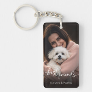 Best Friends Pet Photo Dog Lover Keychain