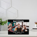Best friends photo black white fun<br><div class="desc">A gift for your best friend(s) for birthdays,  Christmas or a special event for men,  guys. White text: Best Friends.  Personalize and use your own horizontal photo,  and add your names. A black coloured background.</div>