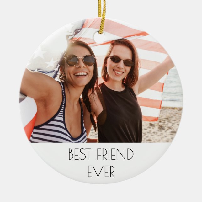 Best friends photo  ceramic ornament (Front)