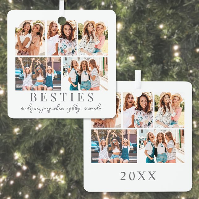 Best Friends Photo Christmas Metal Ornament (BFF Best Friends Photo Christmas Metal Ornament)