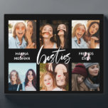Best friends Photo collage Black Plaque<br><div class="desc">A great gift to celebrate your firenship! A photo plaque with your favorite 6 photos,  personalized with your names.</div>