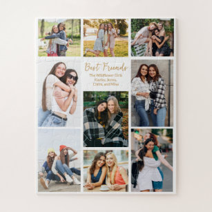 Best Friends Photo Collage Cute Personalized Jigsaw Puzzle