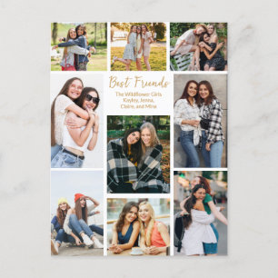 Best Friends Photo Collage Cute Personalized Postcard