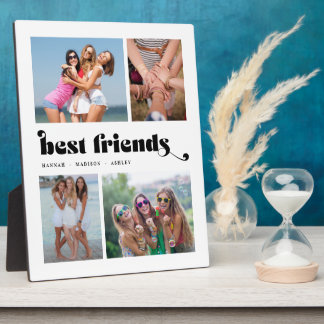 Best Friends Photo Collage Retro Plaque