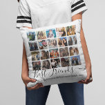 Best Friends Photo Collage Throw Pillow<br><div class="desc">Modern friendship pillow featuring a 20 photo collage of you and your bestie,  and the cute saying "best friends are hard to find because the best one is already mine" in a trendy script and serif font.</div>