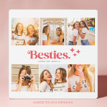 Best Friends Photo Collage With Names Plaque<br><div class="desc">Treasure your unforgettable moments of friendship with our Best Friends Photo Collage Plaque. This modern and stylish frame features the word "besties" in bold typography and includes a customizable collage where you can display your favourite pictures with your best friend. It serves as a thoughtful personalized gift or a cherished...</div>