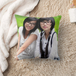 Best friends photo custom besties throw pillow