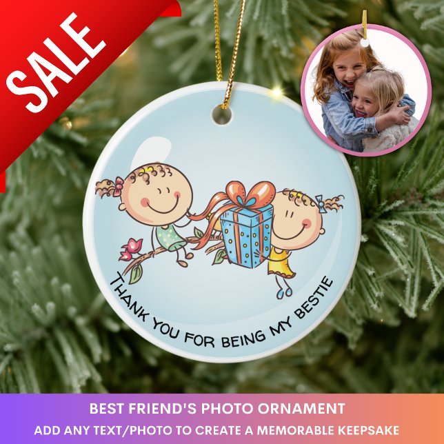 Best Friends Photo Gift BFF Christmas Decoration (Creator Uploaded)