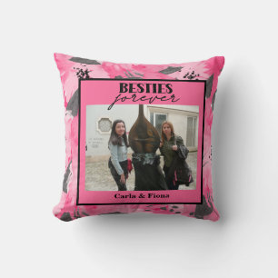 Best friends Photo Gift Pink  Throw Pillow