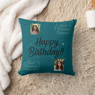 Best Friends Photo Gift Throw Pillow