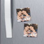 Best Friends Photo Magnet<br><div class="desc">Display a favourite photo of you and your bestie with our photo magnet featuring "best friends" in modern white handwritten block lettering.</div>