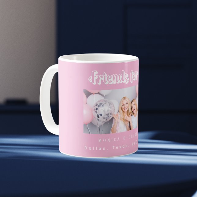 Best Friends photo names pink white Coffee Mug (Creator Uploaded)