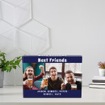 Best friends photo navy blue fun<br><div class="desc">A gift for your best friend(s) for birthdays,  Christmas or a special event for men,  guys. White text: Best Friends.  Personalize and use your own horizontal photo,  and add your names. A navy blue coloured background.</div>