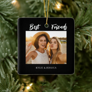 Best Friends Photo Personalized Ceramic Ornament
