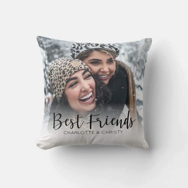 Best Friends Photo Throw Pillow (Front)