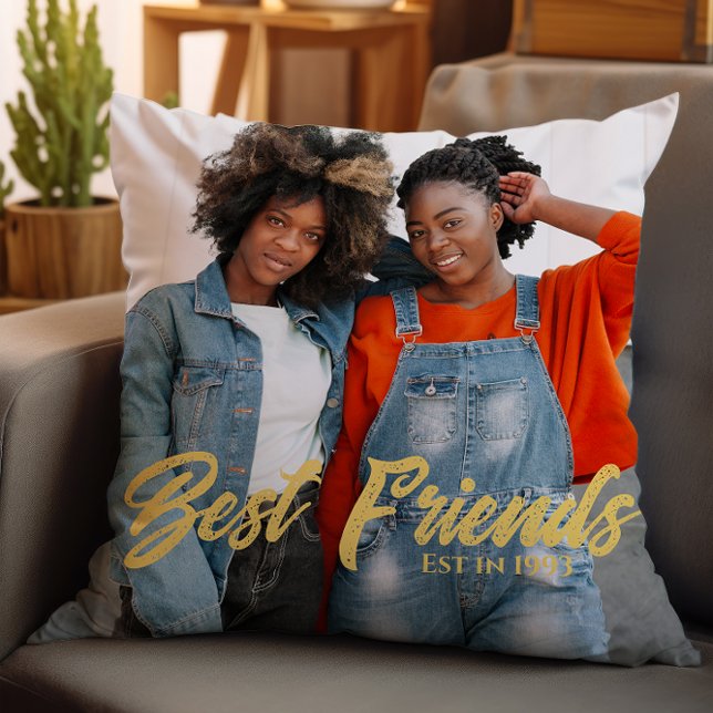 Best friends photo  throw pillow (Creator Uploaded)