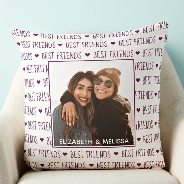 Best Friends Photo Throw Pillow (Creator Uploaded)