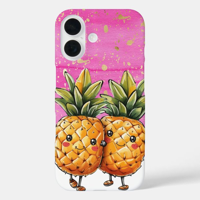 Best Friends Pineapple Kawaii Pineapple Pink Case-Mate iPhone Case (Back)