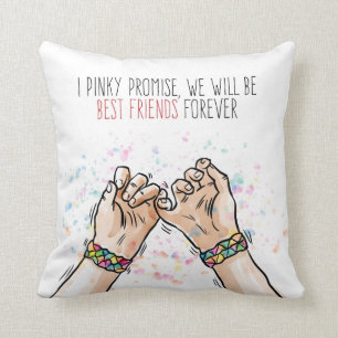 Best Friends Pinky Promise Throw Pillow