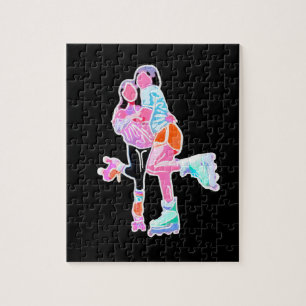 Best Friends Roller Skate Neon  Jigsaw Puzzle
