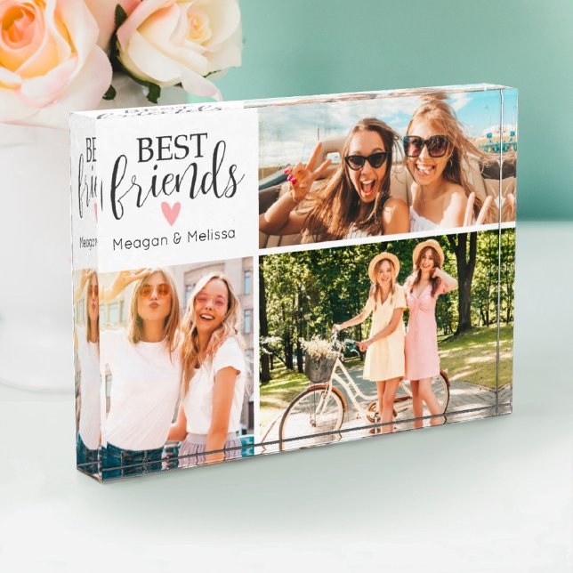 Best Friends Script Photo Block (Personalize this photo block for a cute gift for your best friend.)