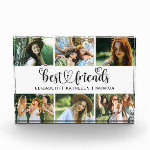 Best Friends Script Photo Collage Block