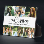 Best Friends Script Photo Collage Plaque<br><div class="desc">A best friends photo plaque with room for 6 photos. Decorated with the words,  "soul sisters, " in a script font. Personalize it with photos of your friends and their names. Perfect gift for your BFF. Designed for you by Blackberry Boulevard.</div>