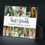 Best Friends Script Photo Collage Plaque<br><div class="desc">A best friends photo plaque with room for 6 photos. Decorated with the words,  best friends in a script font. Personalize it with photos of your friends and their names. Perfect for your BFF. Designed for you by Blackberry Boulevard.</div>