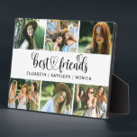 Best Friends Script Photo Collage Plaque<br><div class="desc">A best friends photo plaque with room for 6 photos. Decorated with the words,  best friends in a script font. Personalize it with photos of your friends and their names. Perfect for your BFF. Designed for you by Blackberry Boulevard.</div>