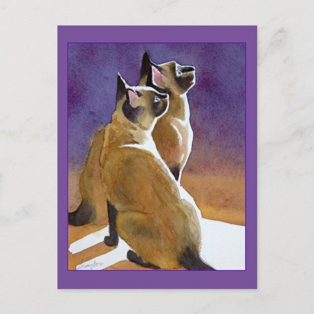 Best Friends, Siamese Cats Postcard (Front)