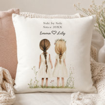 Best Friends Since Personalized Name Throw Pillow