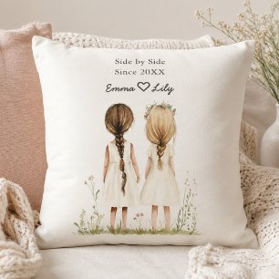 Best Friends Since Personalized Name Throw Pillow