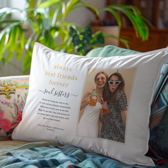 Best Friends Soul Sisters | Modern Photo Accent Pillow (Creator Uploaded)