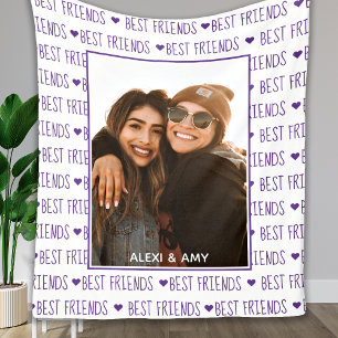 Best Friends Stylish BFF Friendship Photo Fleece Blanket