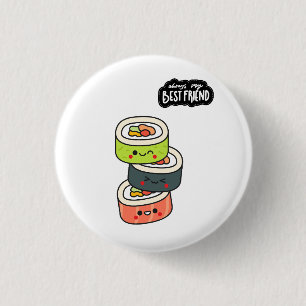 Best Friends Sushi 1 Inch Round Button
