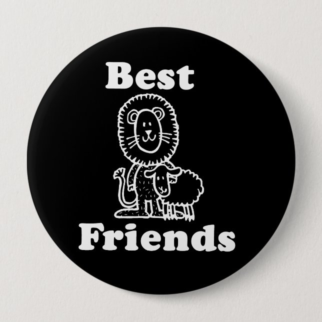 BEST FRIENDS T-shirt 4 Inch Round Button (Front)