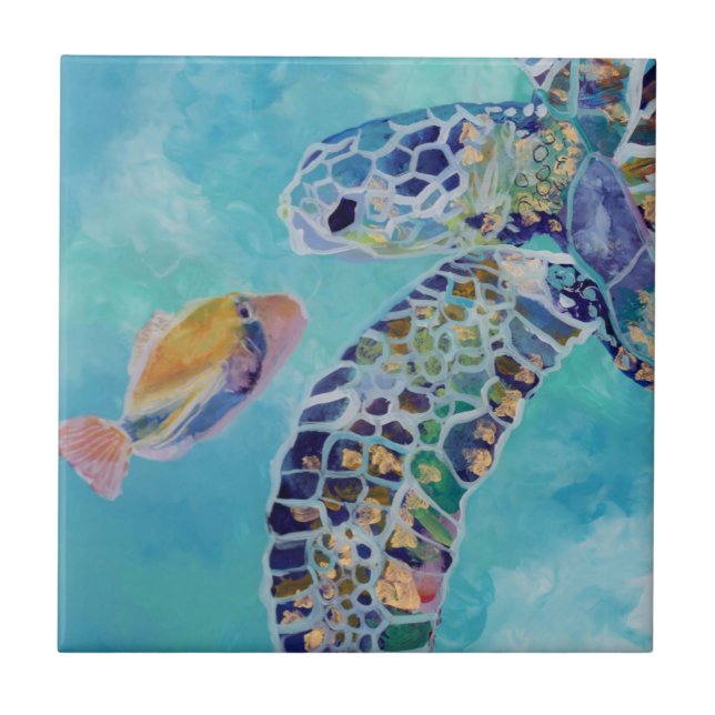 Best Friends Turtle and Humu Fish Tile (Front)
