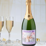 Best friends violet purple photo names party sparkling wine label<br><div class="desc">A gift for your best friend(s) for a birthday party,  a Bridal Shower,  Christmas or a special event. Purple text: Friends for Life,  written with a trendy style script. Personalize and use your own photo and name(s)  Violet,  lavender coloured background colour.</div>