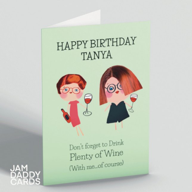 Best Friends & Wine Birthday  Card (Creator Uploaded)