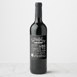 best friends wine bottle label recipe for a good