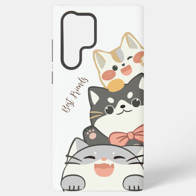 Best friends withe my lovly cats  samsung galaxy s22 ultra case (Back)